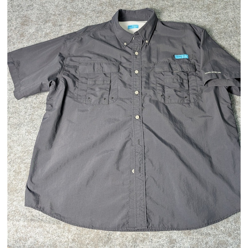 Tuna Men's Fishing Short Sleeve‎ Shirt Size 2 XL Black "Happy Everyday"